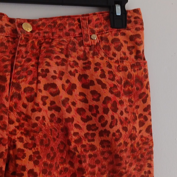 Blumarine Animal Print Floral Embroidered Cropped Jeans #1987 - Picture 2 of 9